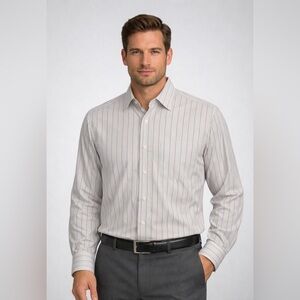 Lauren Ralph Lauren Non-Iron Mens Dress Shirt 16.5 x 32/33 Blue Green Stripe EUC